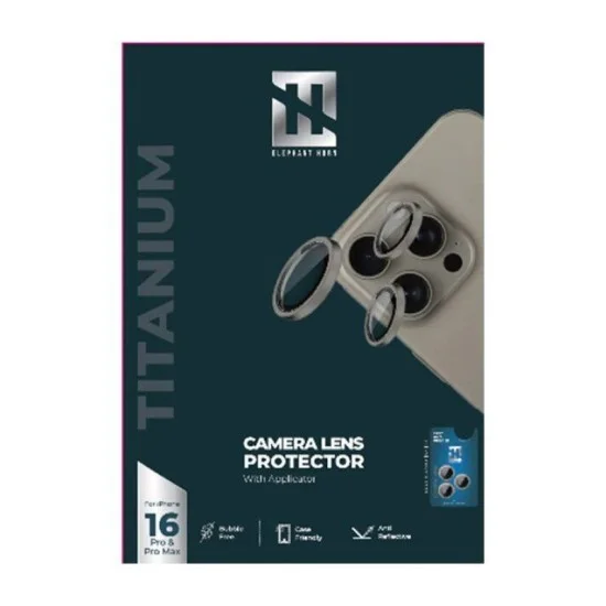 Elephant Horn Camera Lens Protector With Applicator 16Pro/16Promax -  Titanium